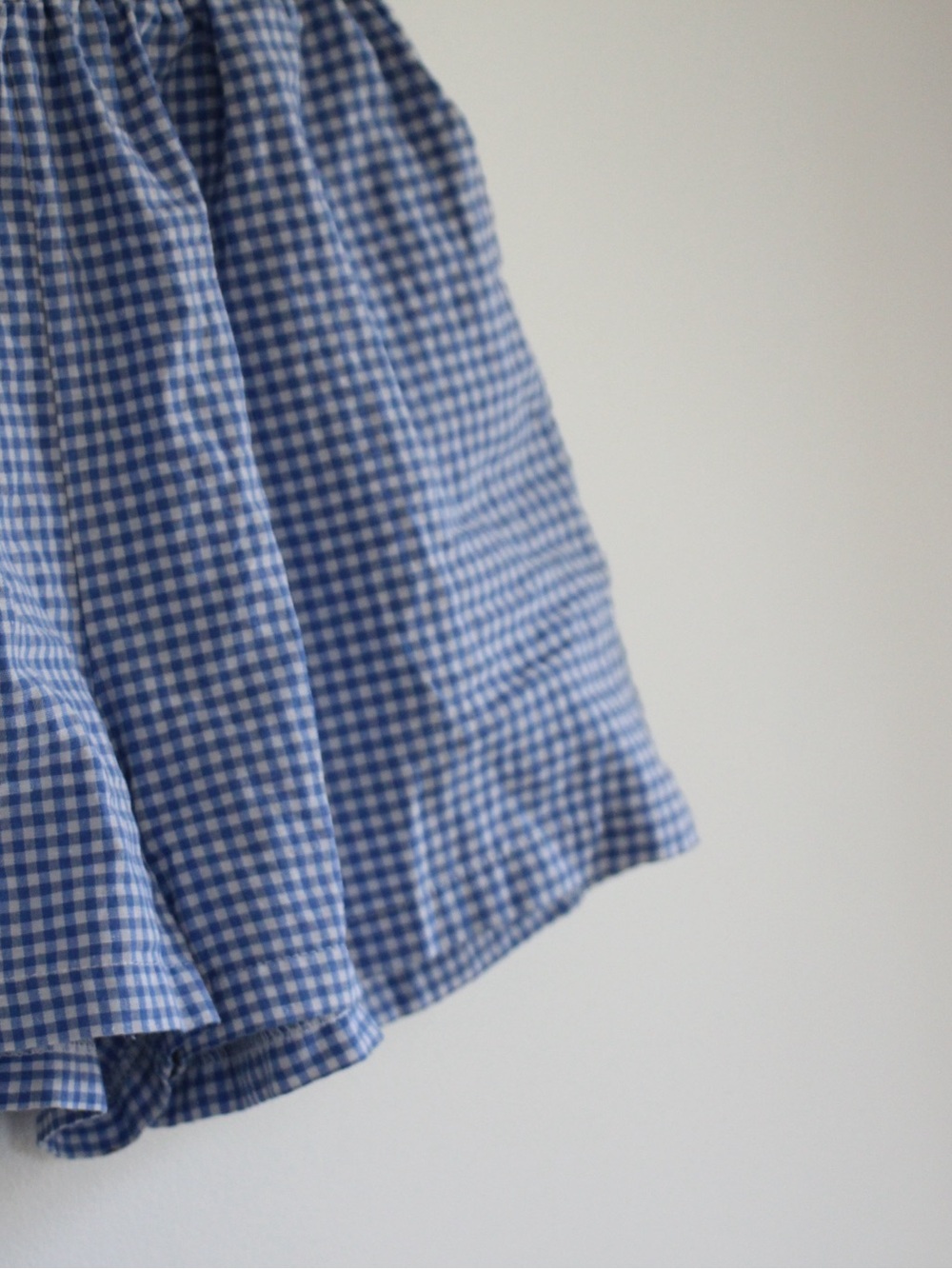 Gingham Blue Cotton Top and Shorts Set - Picture 4 of 5